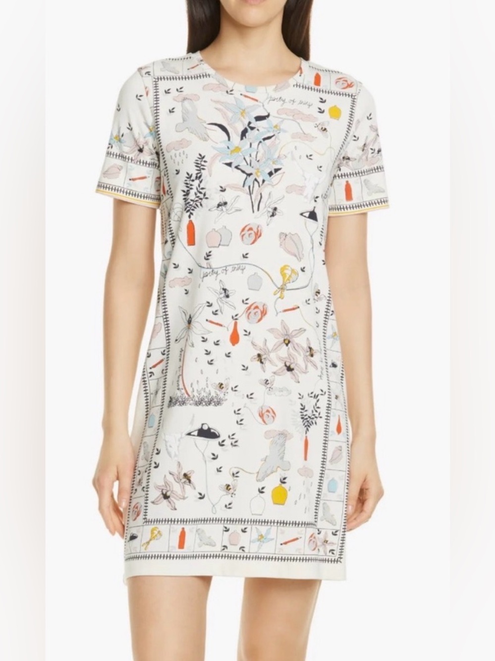 Tory Burch POETRY OF THINGS T-shirt Dress XS